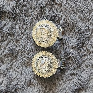 Vintage rhinestone clip earrings